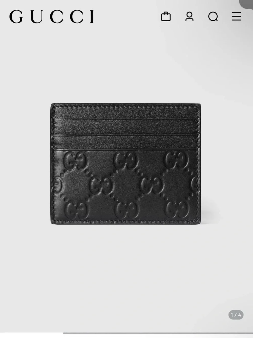 NIB Gucci Microguccissima Soft Black Leather Card Case Made in Italy